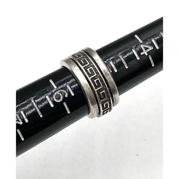 925 Sterling Silver Ring Spinner Greek Key Design Women’s 5.5 Artisan 9.08g - Picture 12 of 13
